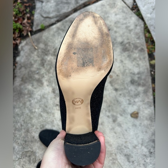 Michael Michael Kors Mandy Black Glitter Stretch-Knit Ankle Boot, size 10 - Picture 9 of 13